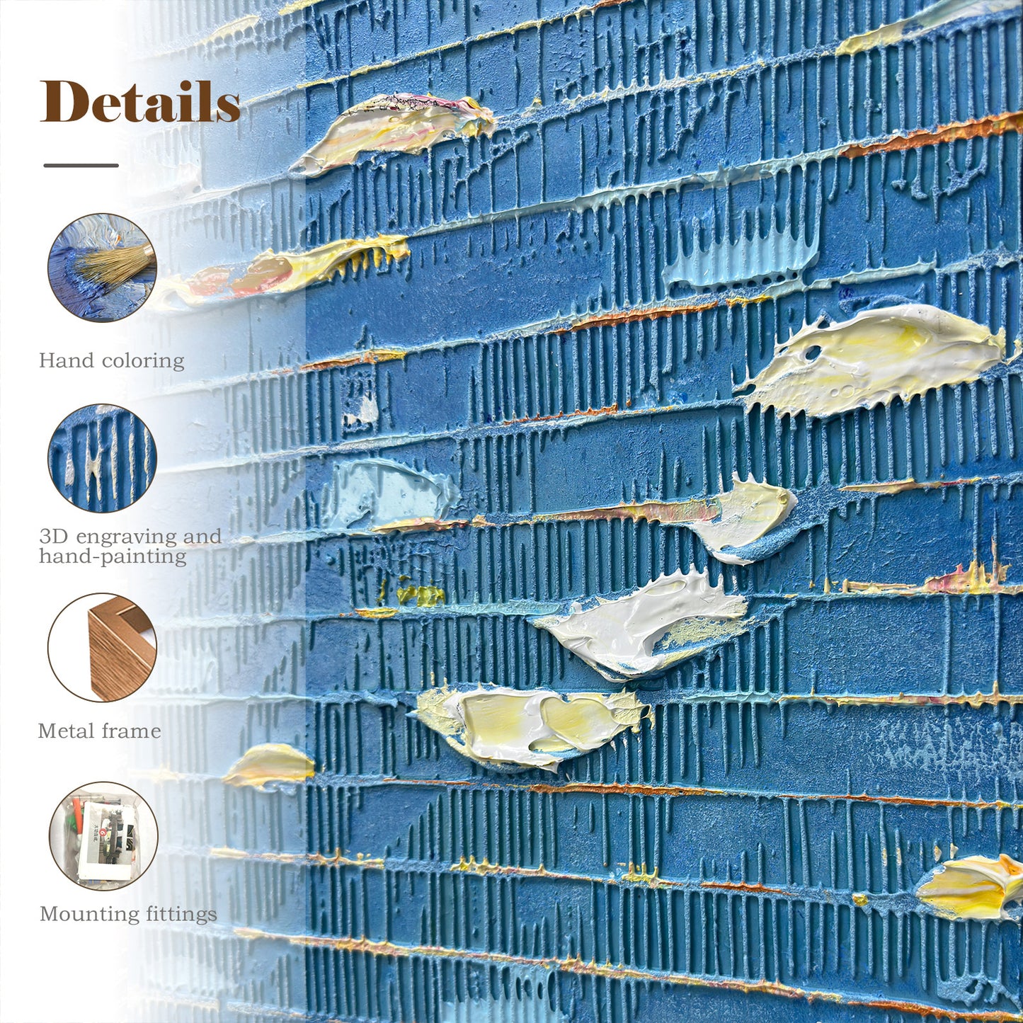 Coastal-Inspired Blue Abstract Wall Decor