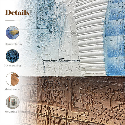 Mixed Media Abstract Wall Art with Sculptural Texture
