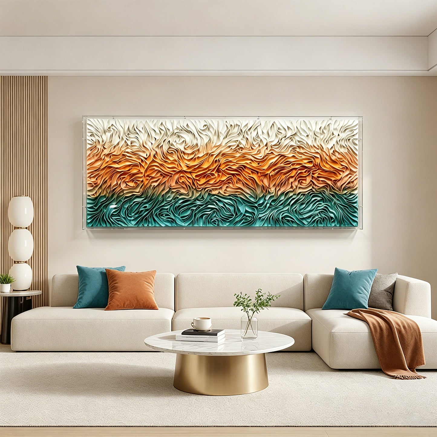 Sunset Grass Fiber Wall Installation