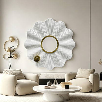 Ivory Fluted Halo Wall Sculpture
