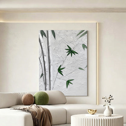 Green Bamboo Diptych Textured Art