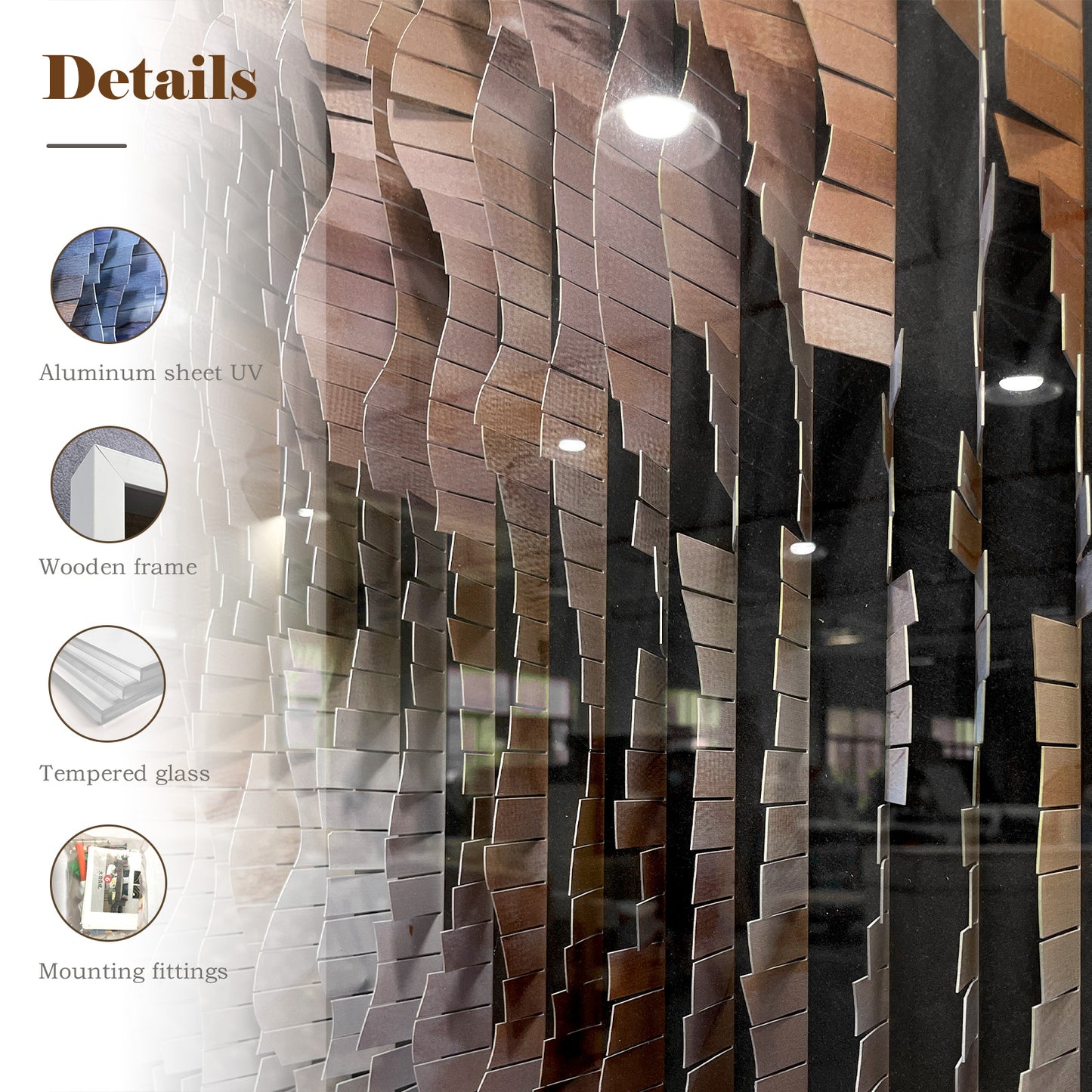Abstract Thermal-Bent Aluminum Strip Wall Art
