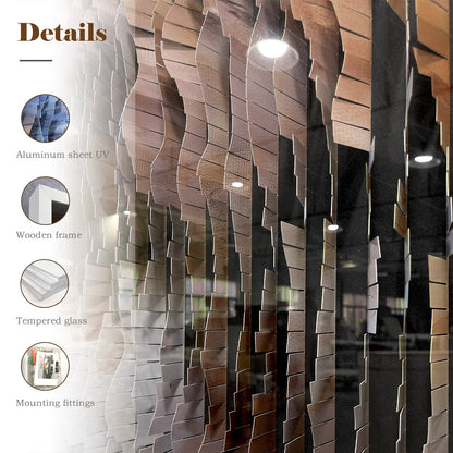 Abstract Thermal-Bent Aluminum Strip Wall Art