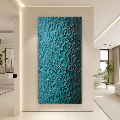 Deep Teal Rain Textured Wall Panel