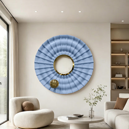 Powder Blue Ring Mirror Wall Art