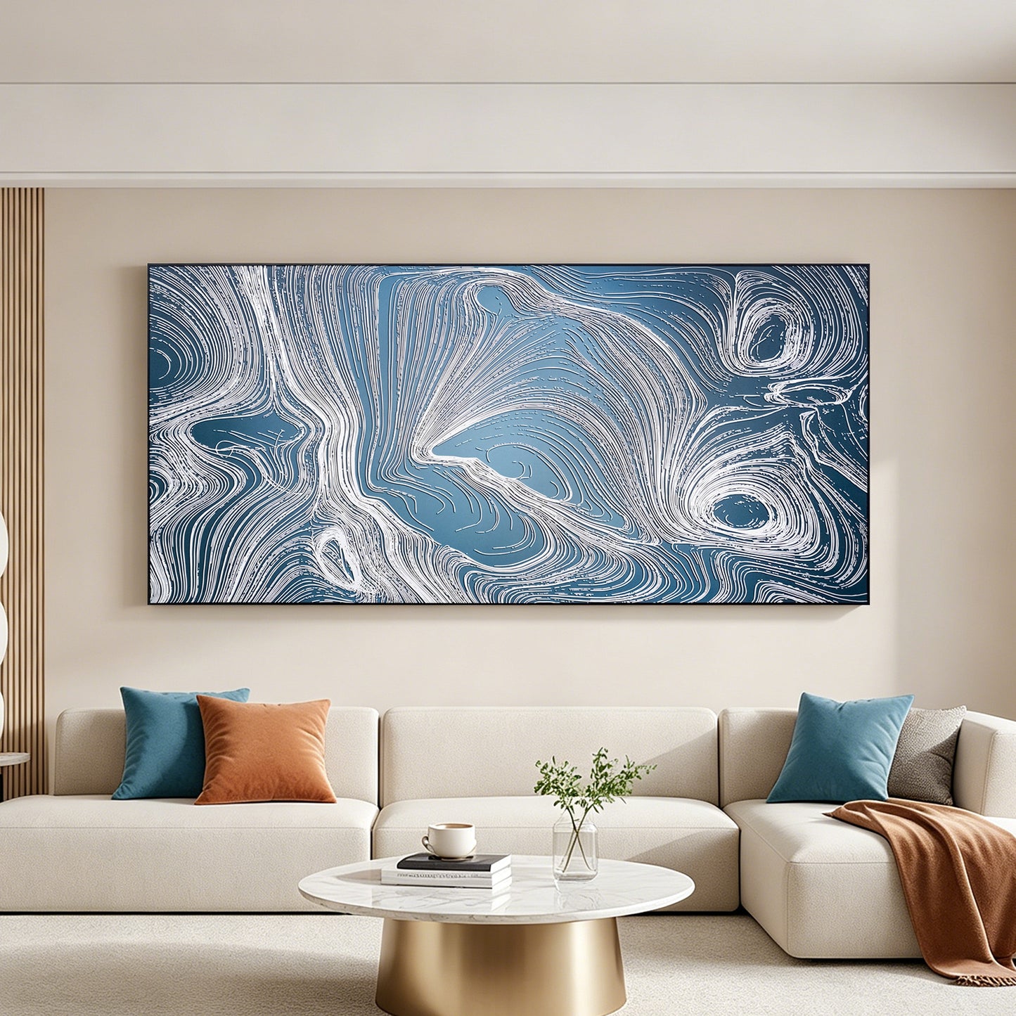Golden Timber Grain Relief Wall Art