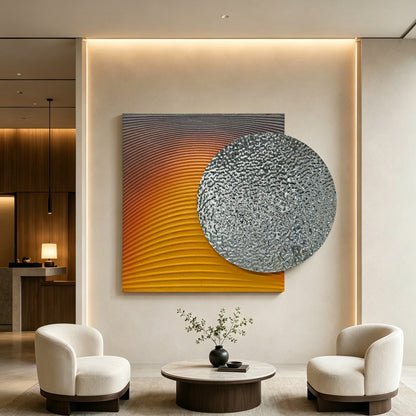 Amber Gradient Circle Wall Sculpture