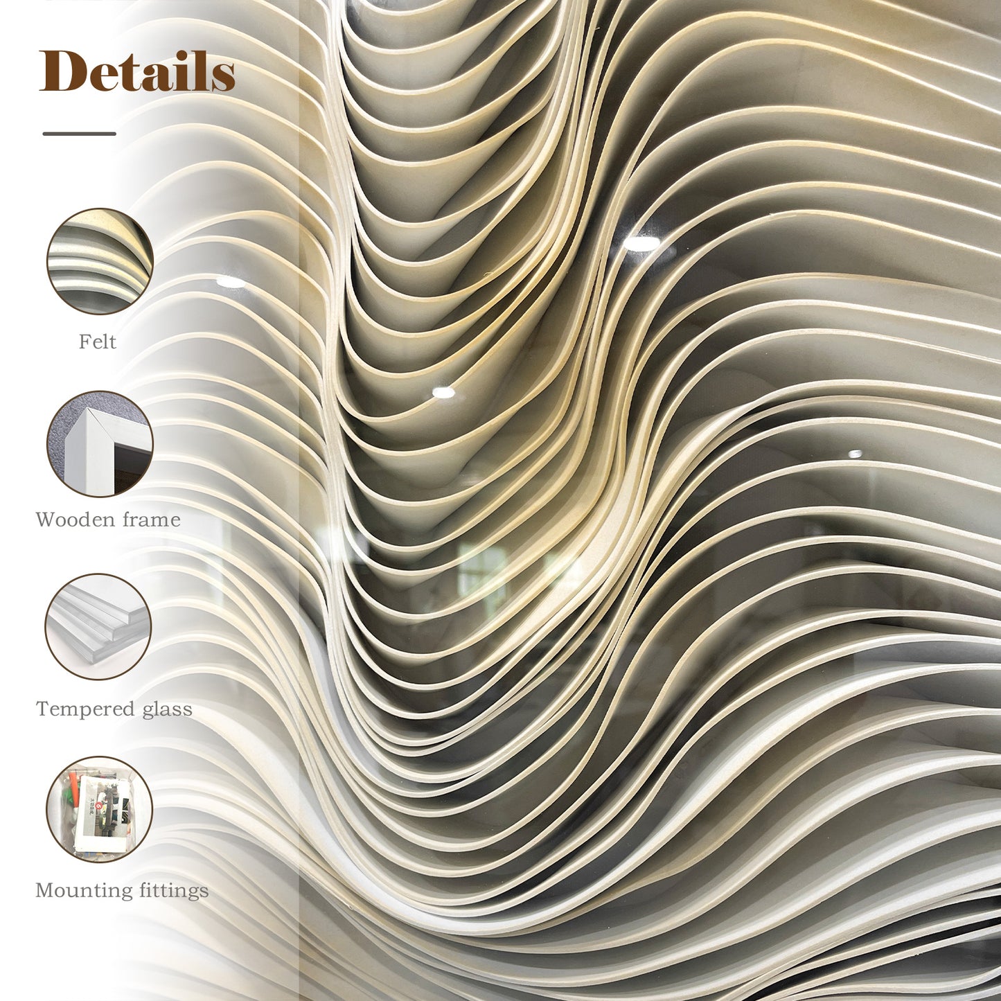 Minimalist Fabric Geometric Wall Hanging Textured Swirl Decor