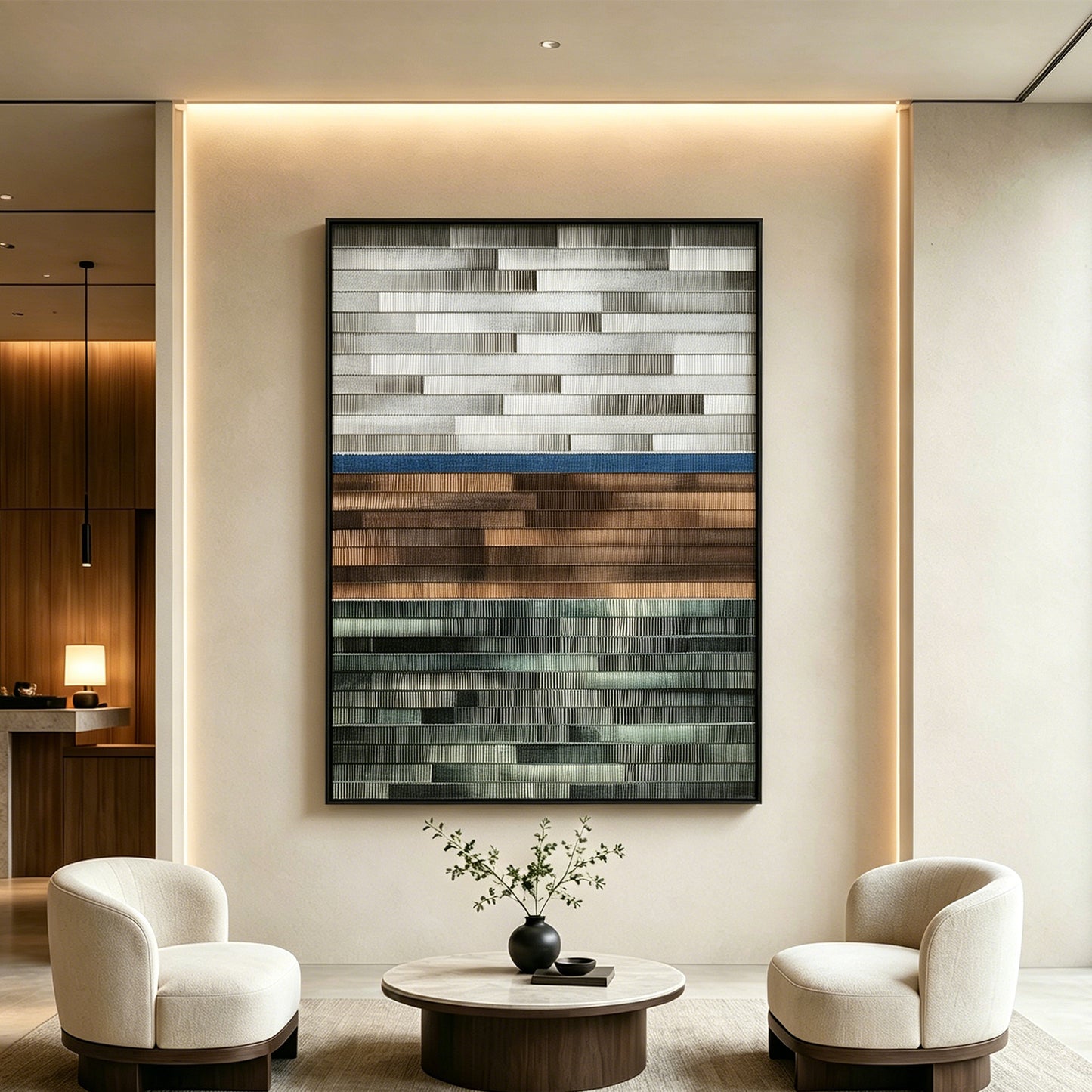 Metallic City Block Wall Mosaic