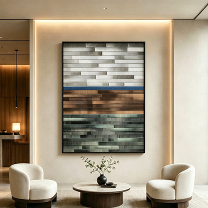Metallic City Block Wall Mosaic