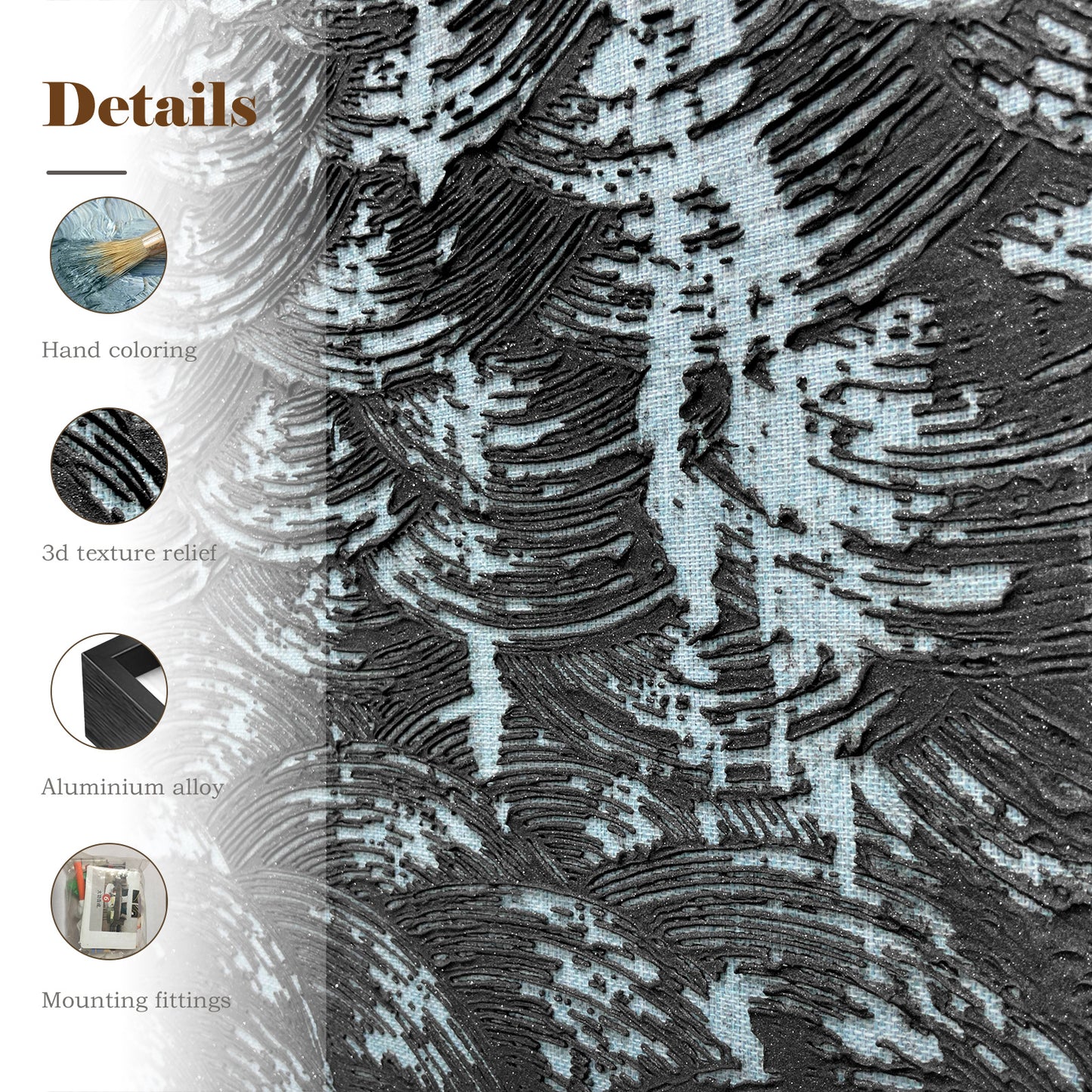 Abstract Ocean Scale Texture Painting - Luxury Wall Decor
