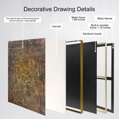 Textured Abstract Canvas Art with Dynamic Geometric Pattern