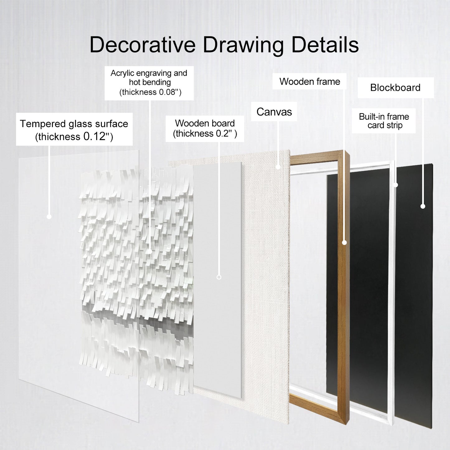 Modern Abstract 3D Wall Art, Handcrafted Aesthetic Decor in Black and White