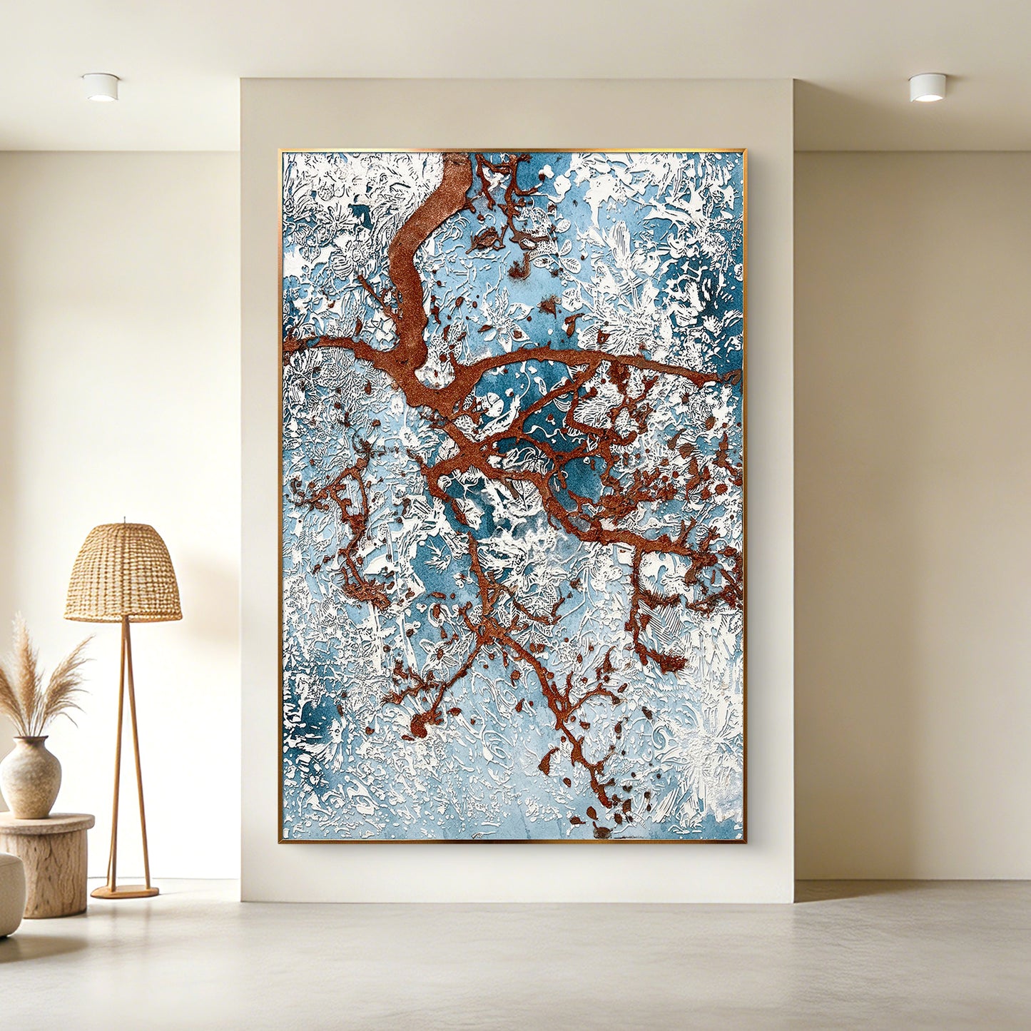 Winter Trees Large Canvas Art, ideal wall decor for living room and bedroom above bed.