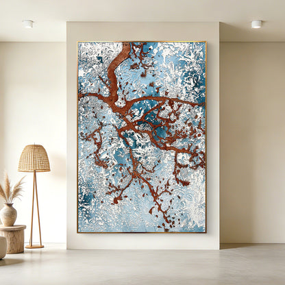 Winter Trees Large Canvas Art, ideal wall decor for living room and bedroom above bed.