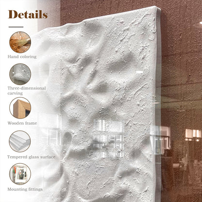 Decorative Relief Wall Panel – Wood Frame with Tempered Glass Surface