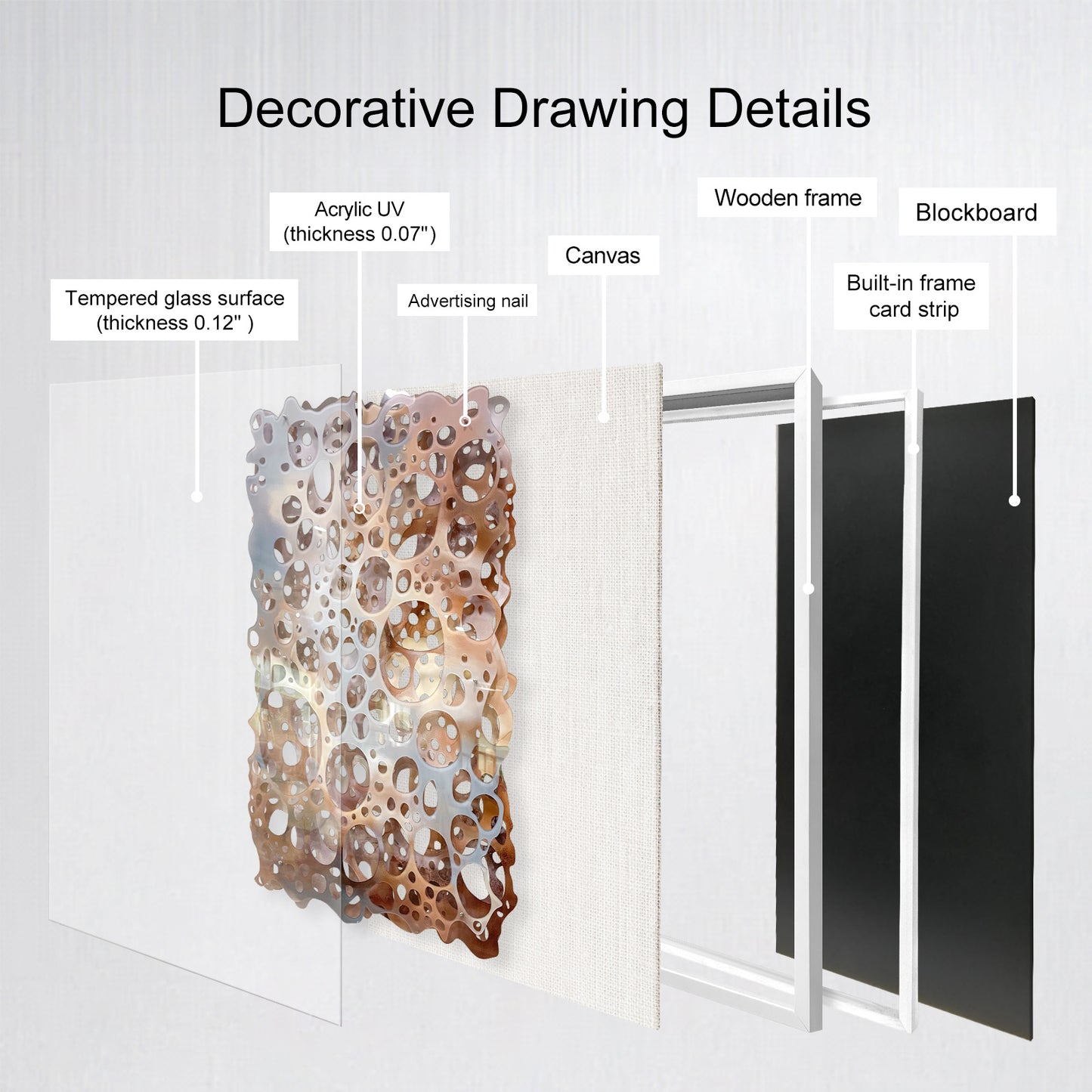 Sculpted Acrylic Wall Art Organic Perforated Hanging Artwork