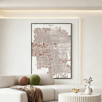Rose Grid Textured Abstract Wall Art