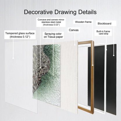 Luxury Corporate Wall Sculpture, Silver Metallic Foil and Green Paper Relief
