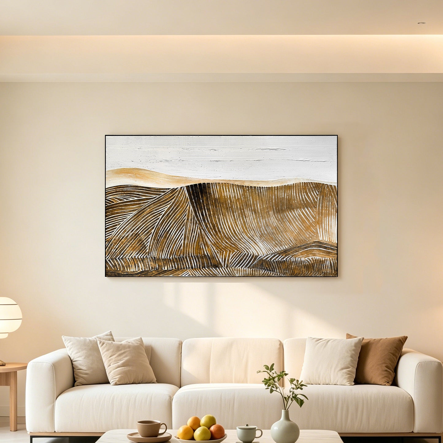 Golden Dune Panorama Wall Relief