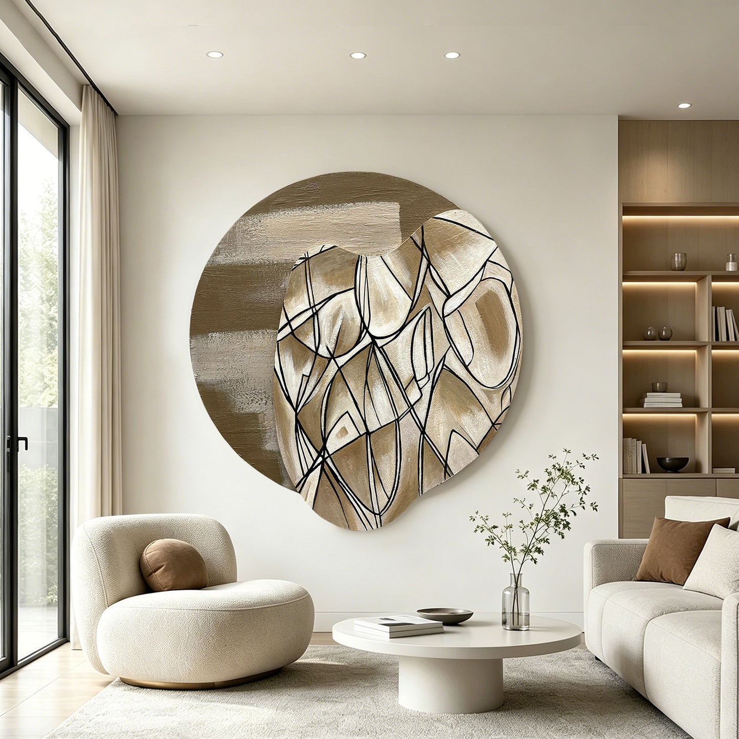 Abstract Line Organic Mirror Art