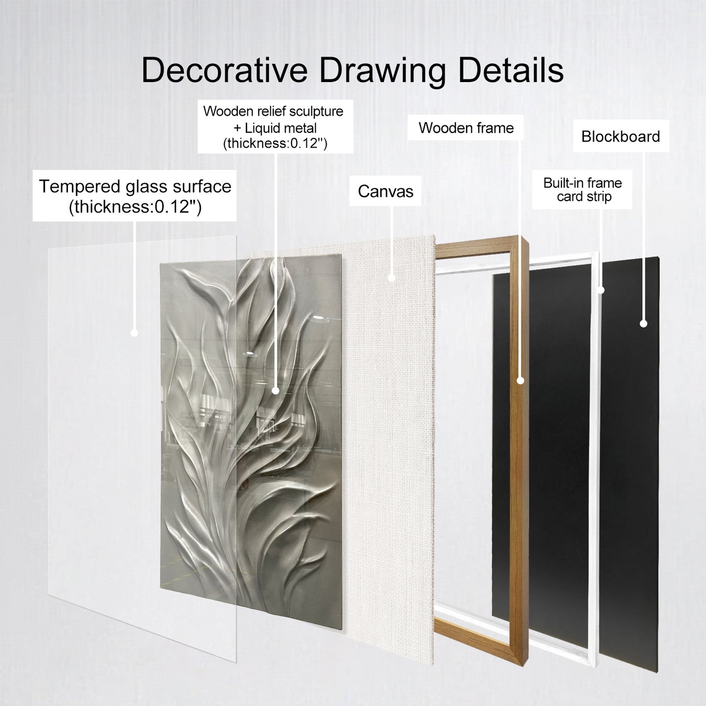 Minimalist Silver Flowing Sculpture, Wood Carving for Luxury Villa Interiors