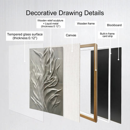 Minimalist Silver Flowing Sculpture, Wood Carving for Luxury Villa Interiors