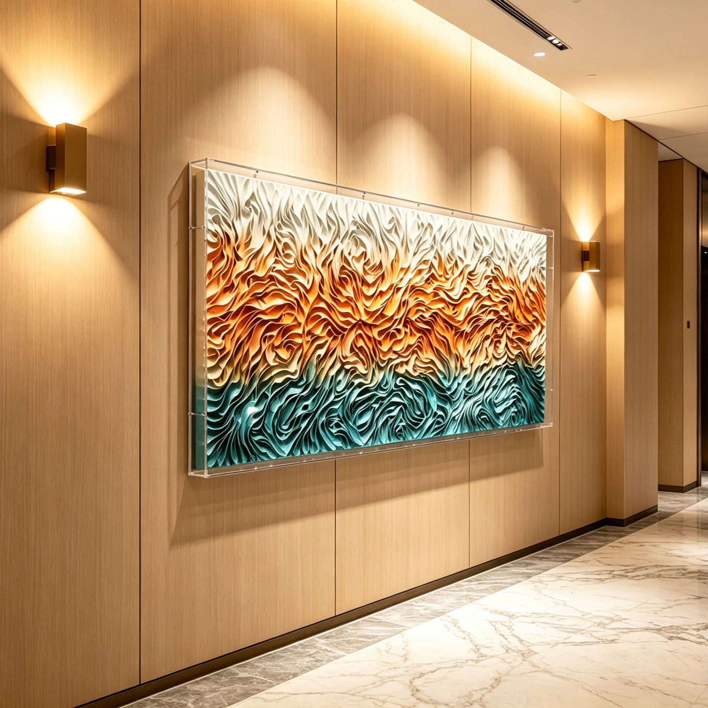 Sunset Grass Fiber Wall Installation