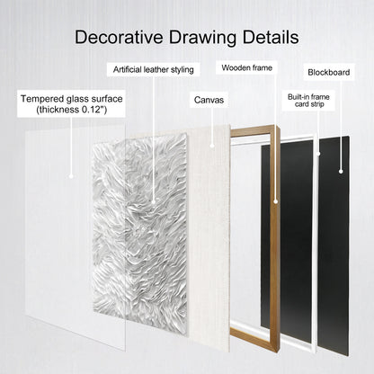 Handcrafted 3D leather wall art, featuring distinctive three-dimensional texture and sophisticated artistic detailing.