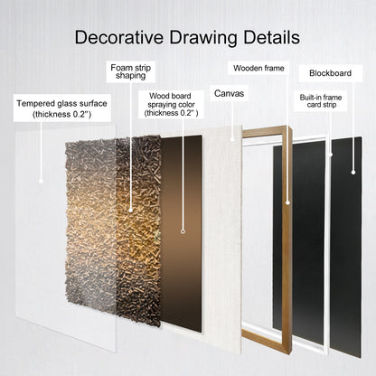 Hand Painted Foam Cylinder Wall Art, Solid Wood Frame with Tempered Glass