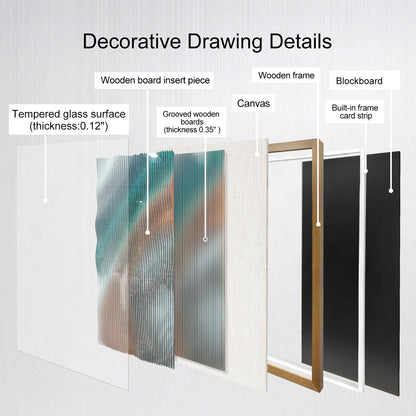 Contemporary Art Gallery Decor, 3D Vertical Wave Wood Sculpture with Color Gradient