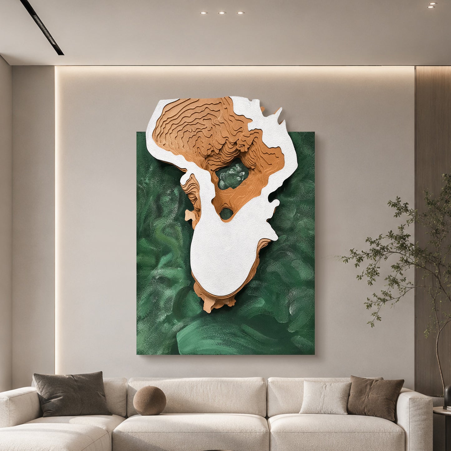 Emerald Africa Map Textured Art