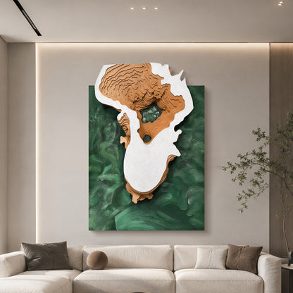 Emerald Africa Map Textured Art
