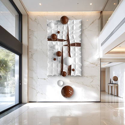 Orange Orbit Mixed Media Wall Art