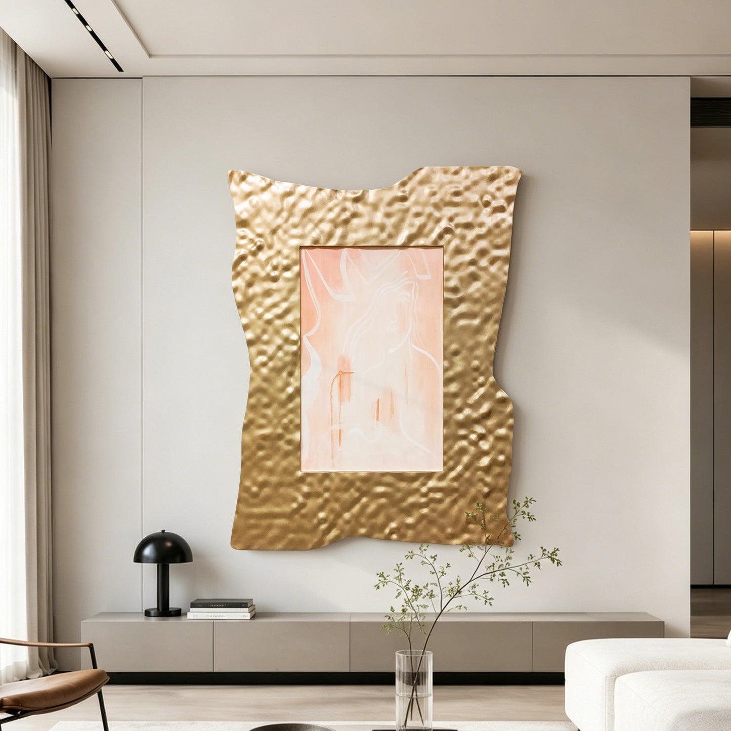 Gold Edge Organic Textured Wall Art