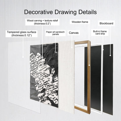 Minimalist Abstract Black and White Art, Flowing Paper Sculpture for Villa Interiors