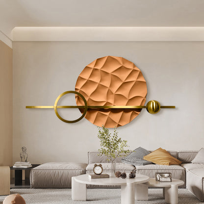 Copper Sun Geometric Wall Sculpture