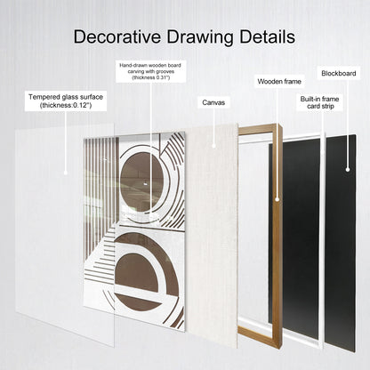 Creative geometric wide-format wall artwork, featuring a unique three-dimensional design and striking visual appeal.