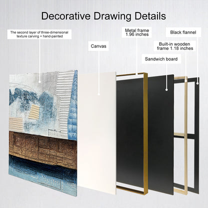 Mixed Media Abstract Wall Art with Sculptural Texture
