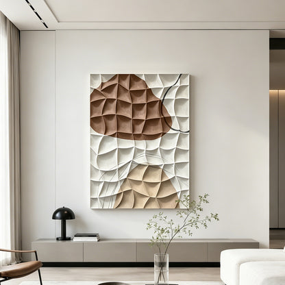 Taupe Leaf Canopy Textured Wall Art