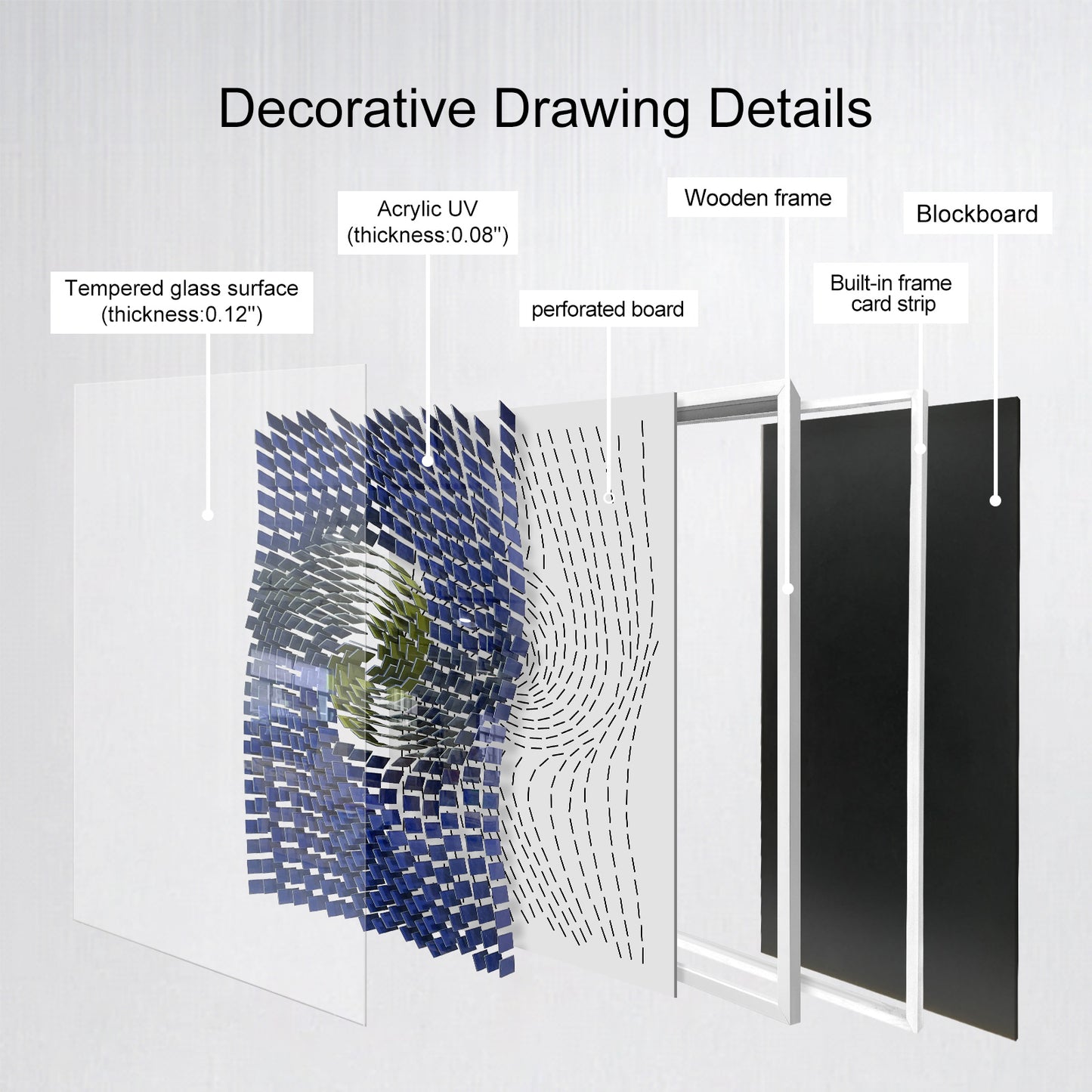 Abstract Acrylic Geometric Wall Hanging Colorful Artwork Decor