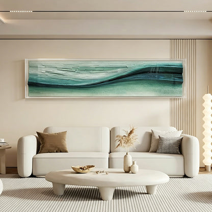 Teal Current Horizontal Textured Art