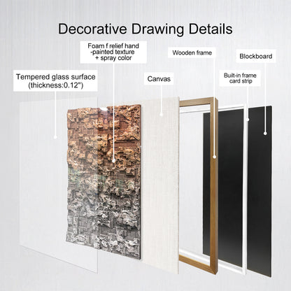 3D Foam Relief Decorative Wall Art, Brown & Gray Textured Handcrafted Wall Decor
