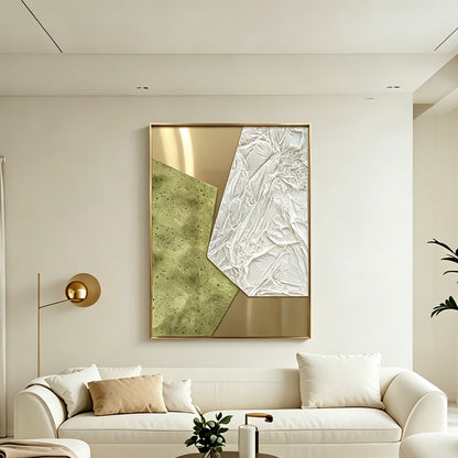 Ivory Gold Folded Texture Art