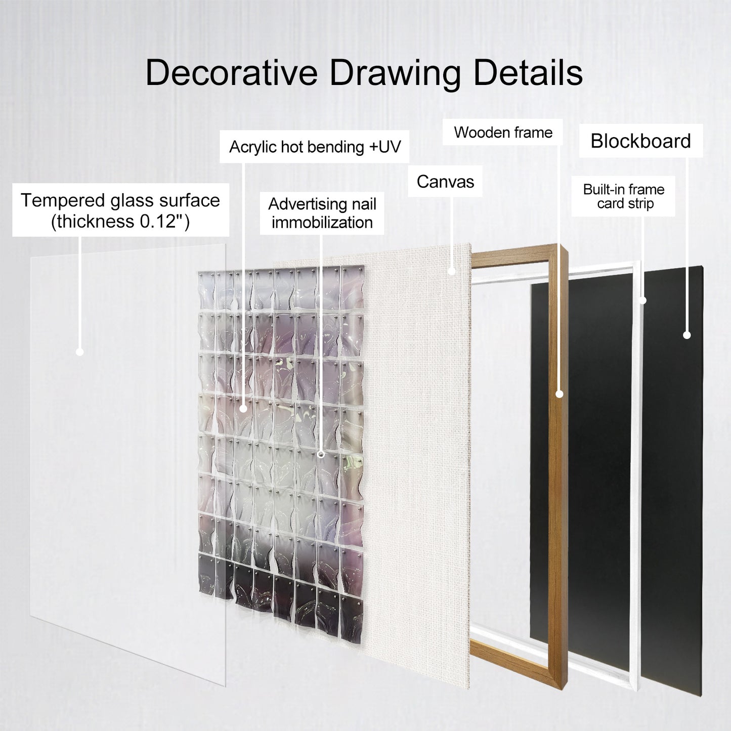Contemporary Art Gallery Decor, 3D Heat Bent Acrylic Panel Grid Sculpture