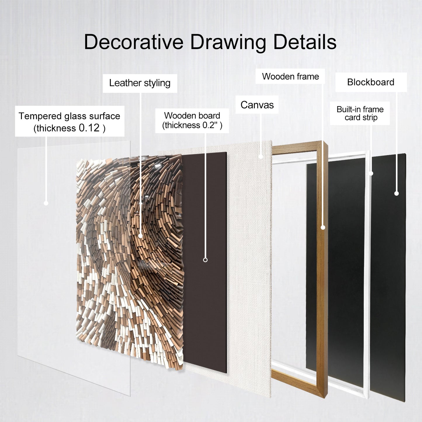 Modern 3D Wall Art, Handcrafted with Leather in Brown & White, Featuring Unique Artistic Design