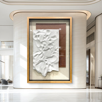 Decorative Relief Wall Panel – Wood Frame with Tempered Glass Surface