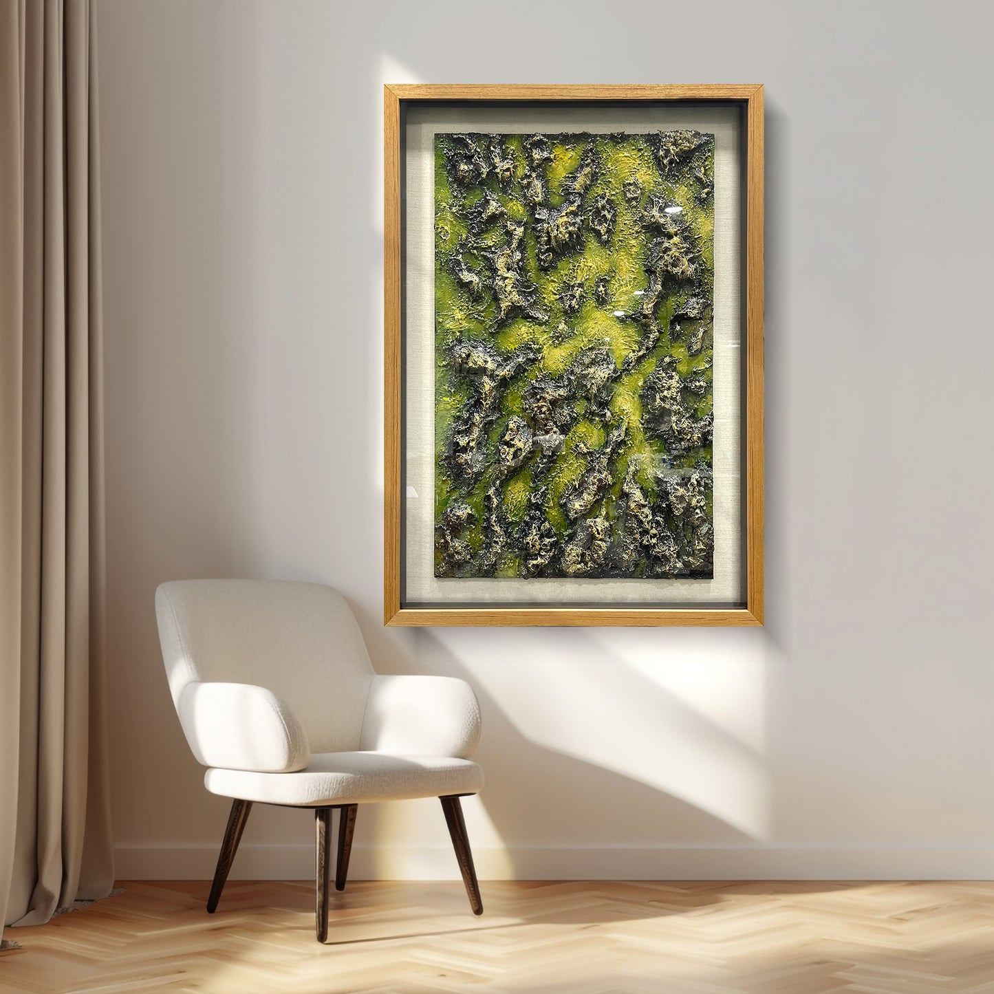 Abstract Fluid Double-Layer Relief Art - Earth Tone Desert Wavy