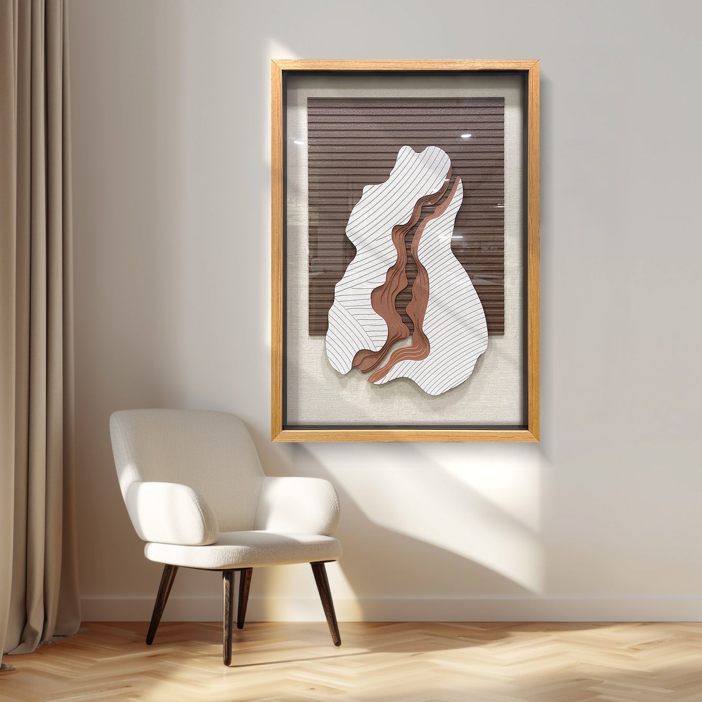 Modern minimalist 3D relief decorative painting, hand-drawn with sandstone texture, simple and stylish.