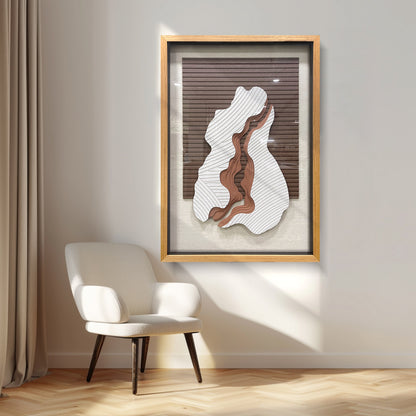 Modern minimalist 3D relief decorative painting, hand-drawn with sandstone texture, simple and stylish.